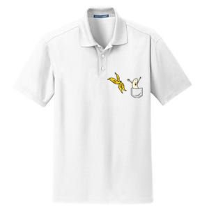 Banana Striptease Funny Banana Pocket Cool Dry Zone Grid Polo