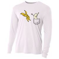 Banana Striptease Funny Banana Pocket Cool Cooling Performance Long Sleeve Crew