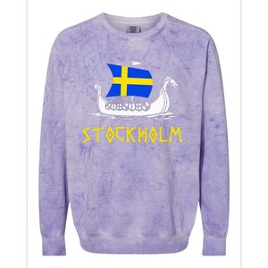 Boat Swedish Flag Sweden Viking Ship Stockholm Colorblast Crewneck Sweatshirt