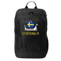 Boat Swedish Flag Sweden Viking Ship Stockholm City Backpack