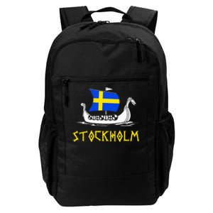 Boat Swedish Flag Sweden Viking Ship Stockholm Daily Commute Backpack