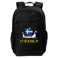 Boat Swedish Flag Sweden Viking Ship Stockholm Daily Commute Backpack