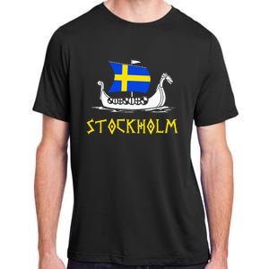 Boat Swedish Flag Sweden Viking Ship Stockholm Adult ChromaSoft Performance T-Shirt