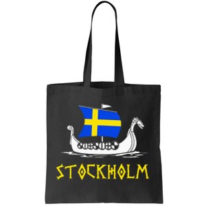 Boat Swedish Flag Sweden Viking Ship Stockholm Tote Bag