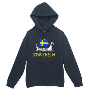 Boat Swedish Flag Sweden Viking Ship Stockholm Urban Pullover Hoodie