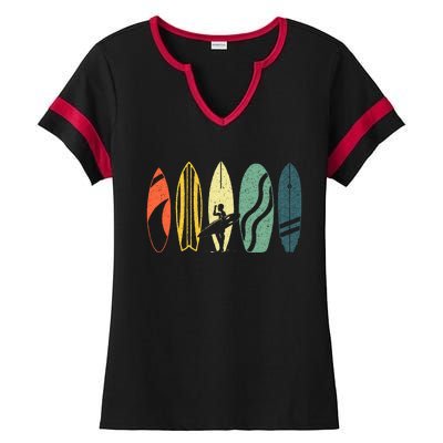 Best Surfboard For Surfing Surfer Surfboard Ladies Halftime Notch Neck Tee