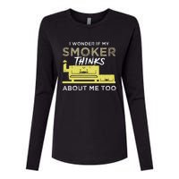 BBQ Smoker Funny Smoking Meat Grilling BBQing Womens Cotton Relaxed Long Sleeve T-Shirt