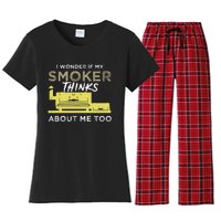 BBQ Smoker Funny Smoking Meat Grilling BBQing Women's Flannel Pajama Set