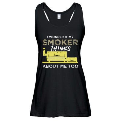 BBQ Smoker Funny Smoking Meat Grilling BBQing Ladies Essential Flowy Tank