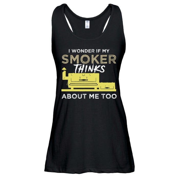 BBQ Smoker Funny Smoking Meat Grilling BBQing Ladies Essential Flowy Tank