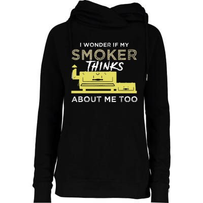 BBQ Smoker Funny Smoking Meat Grilling BBQing Womens Funnel Neck Pullover Hood