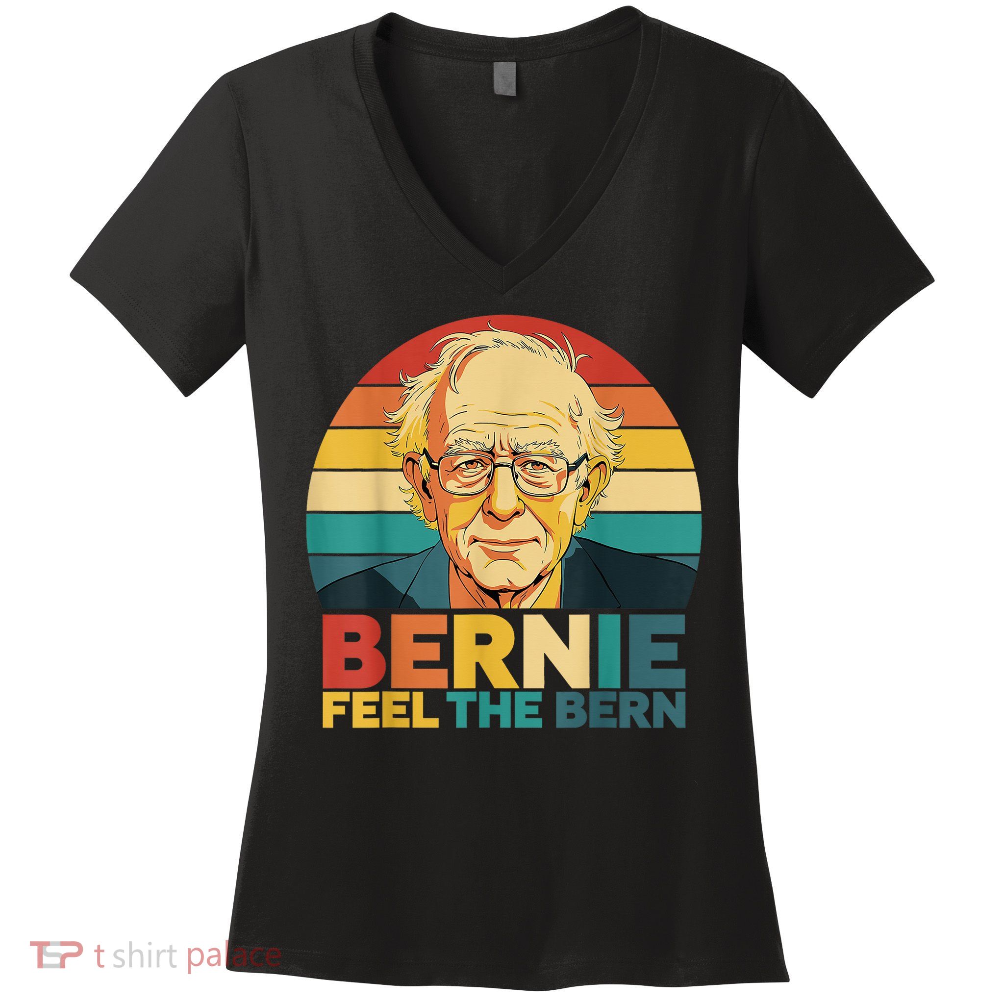 Bernie Sanders Feel The Bern Fight Oligarchy Protest Resist Women's V-Neck T-Shirt