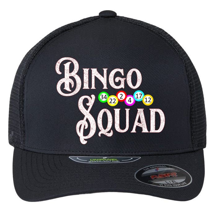 Bingo Squad Funny Bingo Lover Flexfit Unipanel Trucker Cap