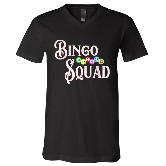 Bingo Squad Funny Bingo Lover V-Neck T-Shirt