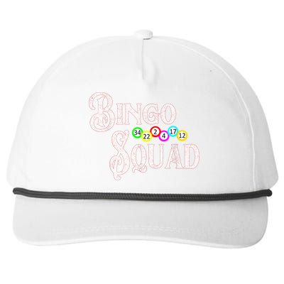 Bingo Squad Funny Bingo Lover Snapback Five-Panel Rope Hat