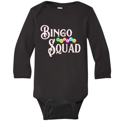 Bingo Squad Funny Bingo Lover Baby Long Sleeve Bodysuit