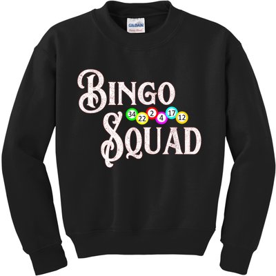 Bingo Squad Funny Bingo Lover Kids Sweatshirt