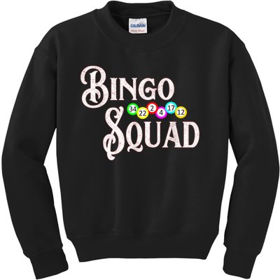 Bingo Squad Funny Bingo Lover Kids Sweatshirt