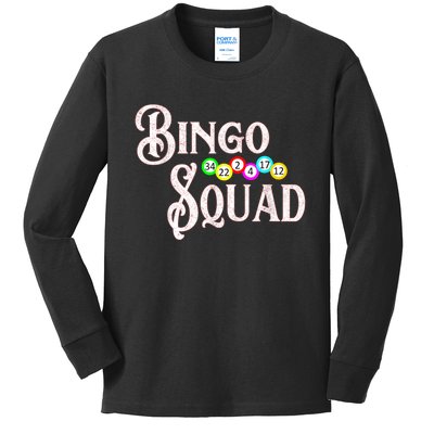 Bingo Squad Funny Bingo Lover Kids Long Sleeve Shirt