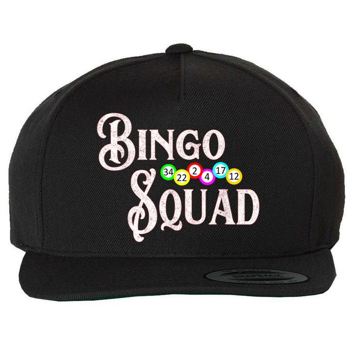 Bingo Squad Funny Bingo Lover Wool Snapback Cap