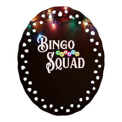 Bingo Squad Funny Bingo Lover Ceramic Oval Ornament