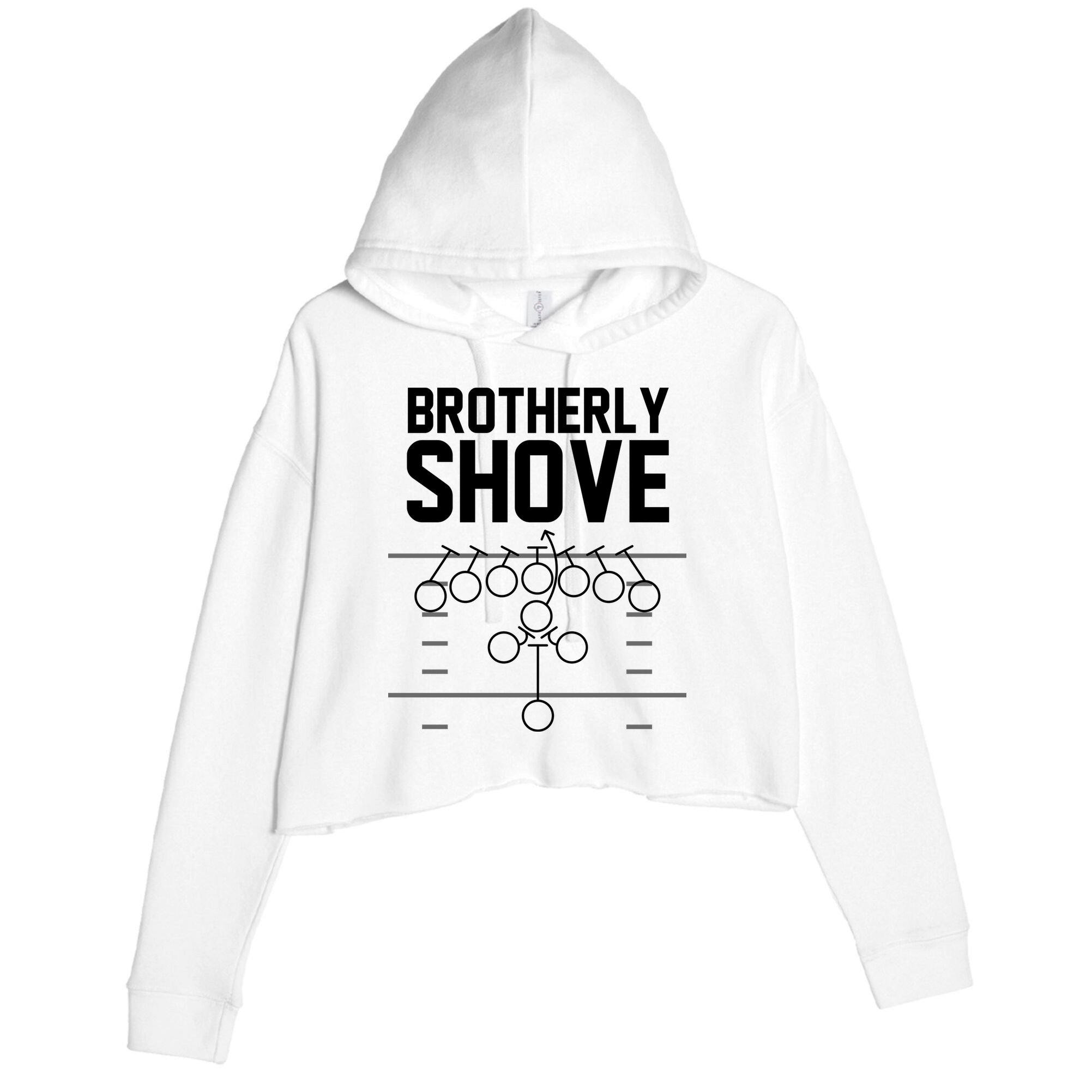 Brotherly Shove Football Fan Crop Fleece Hoodie