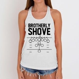 Brotherly Shove Football Fan Women's Knotted Racerback Tank