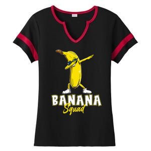 Banana Squad Funny Dabbing Banana Food & Dab Ladies Halftime Notch Neck Tee