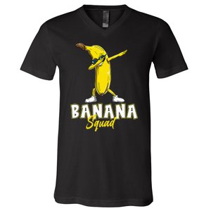 Banana Squad Funny Dabbing Banana Food & Dab V-Neck T-Shirt