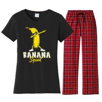 Banana Squad Funny Dabbing Banana Food & Dab Women's Flannel Pajama Set