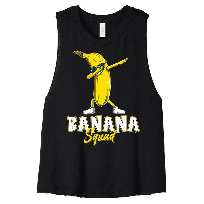 Banana Squad Funny Dabbing Banana Food & Dab Women's Racerback Cropped Tank