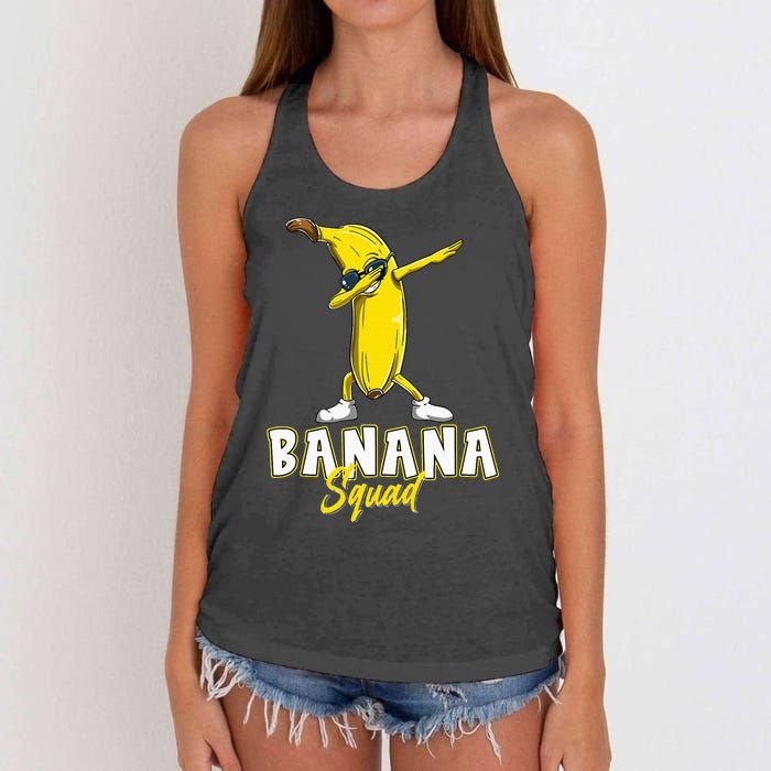 Banana Squad Funny Dabbing Banana Food & Dab Women's Knotted Racerback Tank