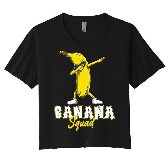 Banana Squad Funny Dabbing Banana Food & Dab Women's Crop Top Tee