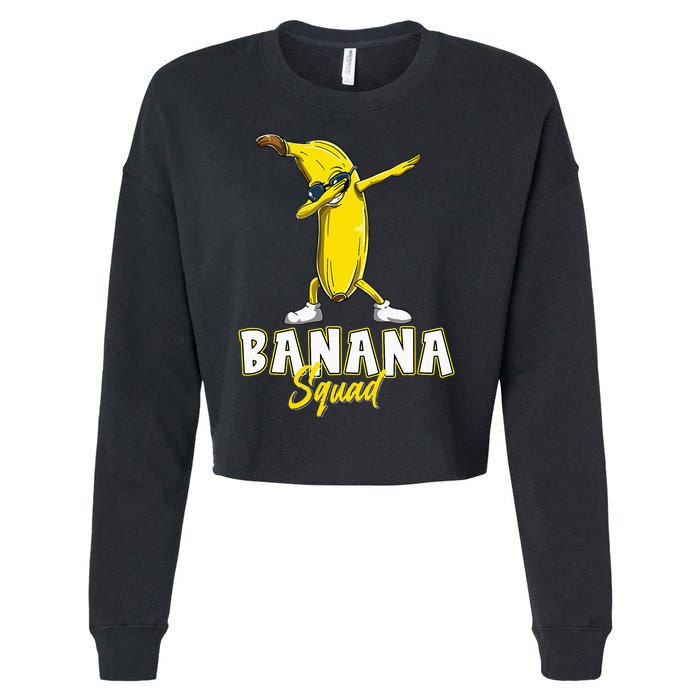 Banana Squad Funny Dabbing Banana Food & Dab Cropped Pullover Crew