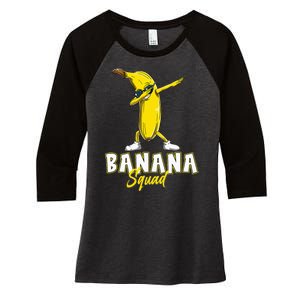 Banana Squad Funny Dabbing Banana Food & Dab Women's Tri-Blend 3/4-Sleeve Raglan Shirt