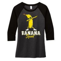 Banana Squad Funny Dabbing Banana Food & Dab Women's Tri-Blend 3/4-Sleeve Raglan Shirt