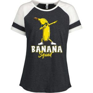 Banana Squad Funny Dabbing Banana Food & Dab Enza Ladies Jersey Colorblock Tee