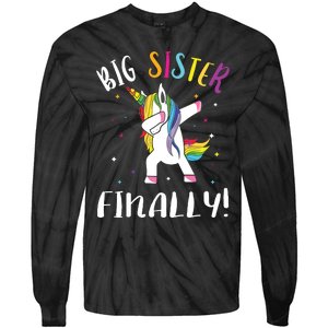 Big Sister Finally Unicorn Unicorn New Big Sister Tie-Dye Long Sleeve Shirt