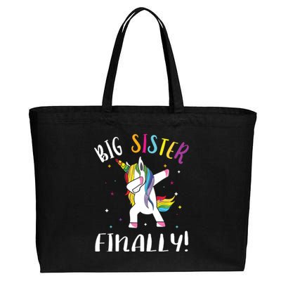 Big Sister Finally Unicorn Unicorn New Big Sister Cotton Canvas Jumbo Tote