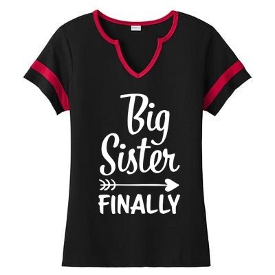 Big Sister Finally Kids Big Sister Ladies Halftime Notch Neck Tee