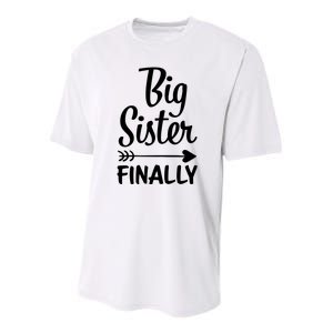 Big Sister Finally Kids Big Sister Youth Performance Sprint T-Shirt