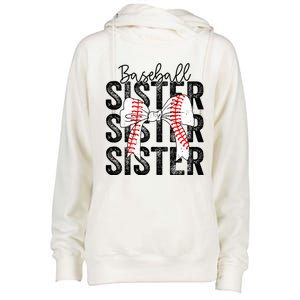 Baseball Sister Funny Baseball Life Softball Life Girl Women Womens Funnel Neck Pullover Hood