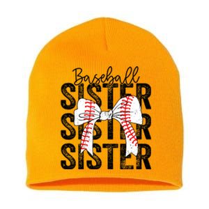 Baseball Sister Funny Baseball Life Softball Life Girl Women Short Acrylic Beanie