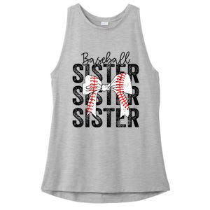 Baseball Sister Funny Baseball Life Softball Life Girl Women Ladies PosiCharge Tri-Blend Wicking Tank