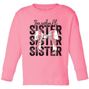 Baseball Sister Funny Baseball Life Softball Life Girl Women Toddler Long Sleeve Shirt