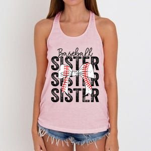 Baseball Sister Funny Baseball Life Softball Life Girl Women Women's Knotted Racerback Tank