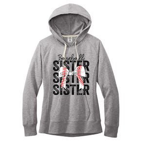 Baseball Sister Funny Baseball Life Softball Life Girl Women Women's Fleece Hoodie