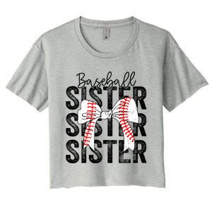 Baseball Sister Funny Baseball Life Softball Life Girl Women Women's Crop Top Tee