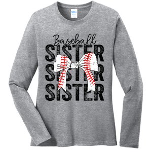 Baseball Sister Funny Baseball Life Softball Life Girl Women Ladies Long Sleeve Shirt