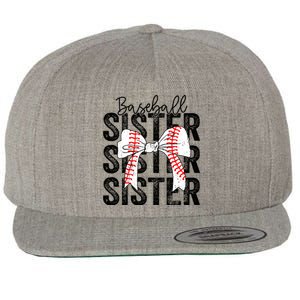 Baseball Sister Funny Baseball Life Softball Life Girl Women Wool Snapback Cap